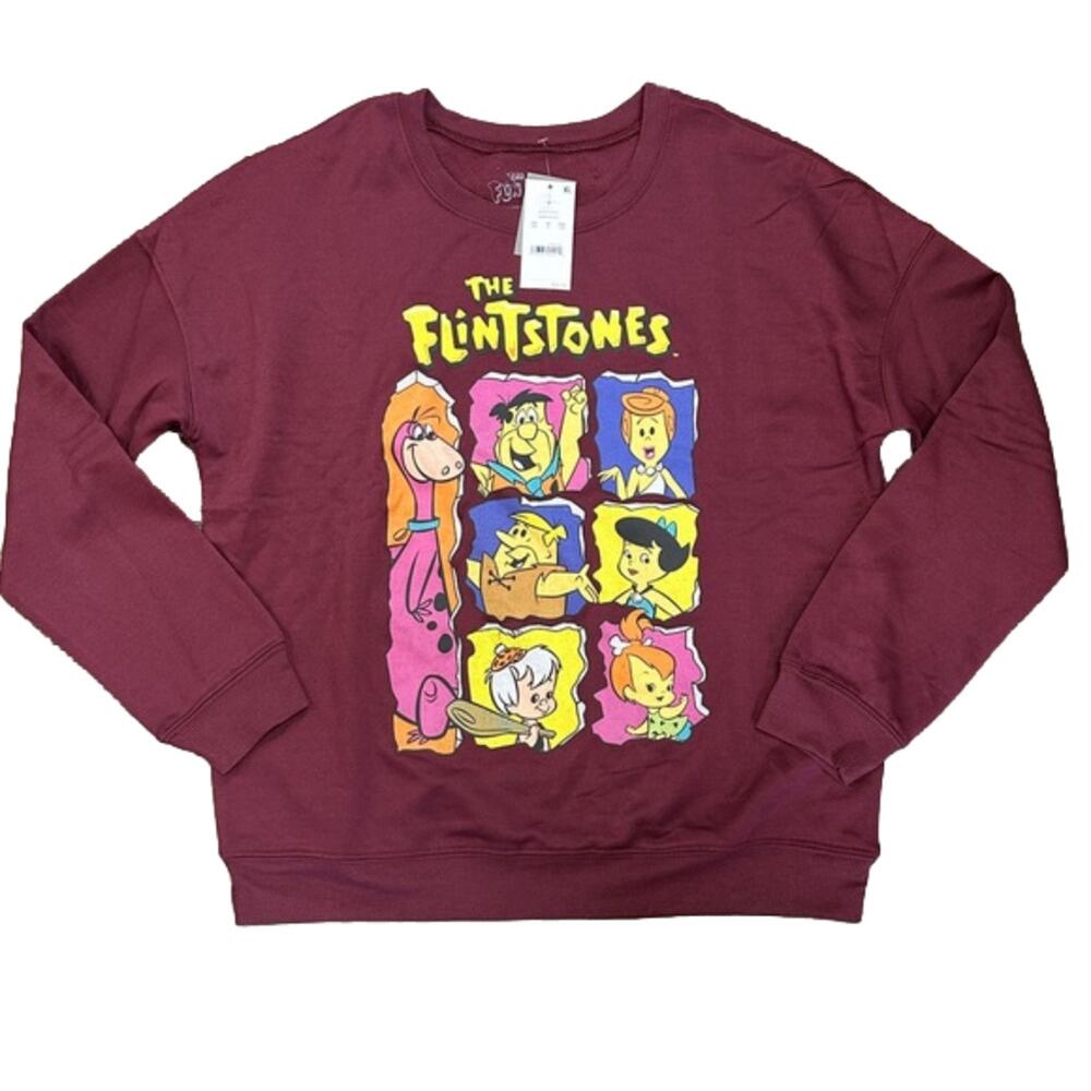 Flintstone's Sweatshirt‎ Women's Small Burgundy Graphic Character New